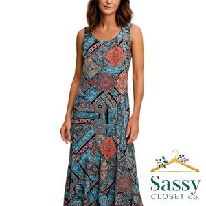 ATTITUDES by RENEE Multicolor Sleeveless Maxi Dress​